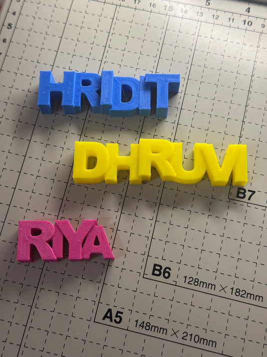 1 Custom Name Magnet - Upto 10 cm length solid material